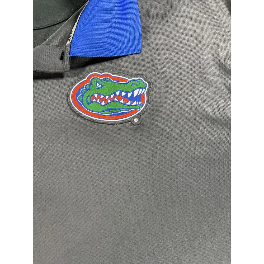 Nike Dri-FIT Florida Gators Mens Polo Shirt Grey Blue Colorblock Medium 1760